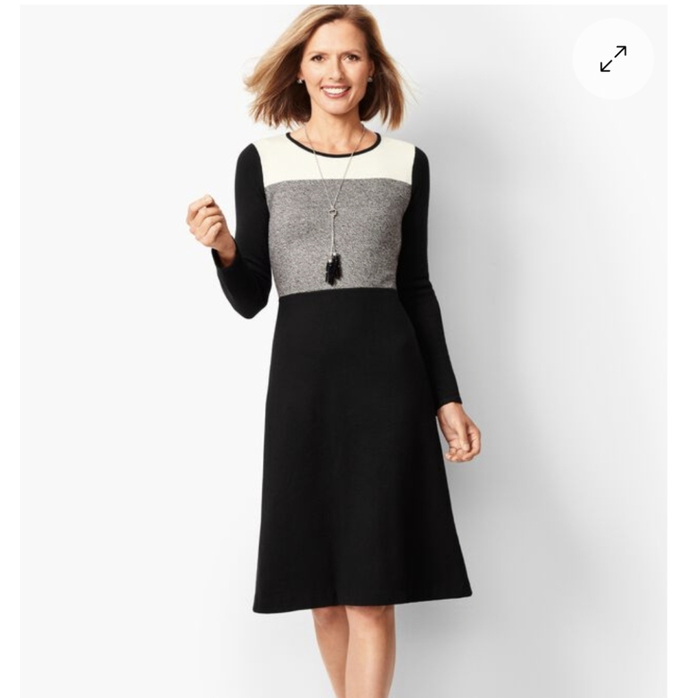 Talbots Colorblock Knit A-Line Dress